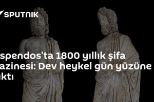 Aspendos'ta 1800 yıllık şifa hazinesi: Dev heykel gün yüzüne çıktı