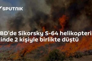 ABD'de Sikorsky S-64 helikopteri içinde 2 kişiyle birlikte düştü