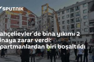 Bahçelievler'de bina yıkımı 2 binaya zarar verdi: Apartmanlardan biri boşaltıldı