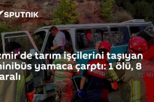 İzmir'de tarım işçilerini taşıyan minibüs yamaca çarptı: 1 ölü, 8 yaralı