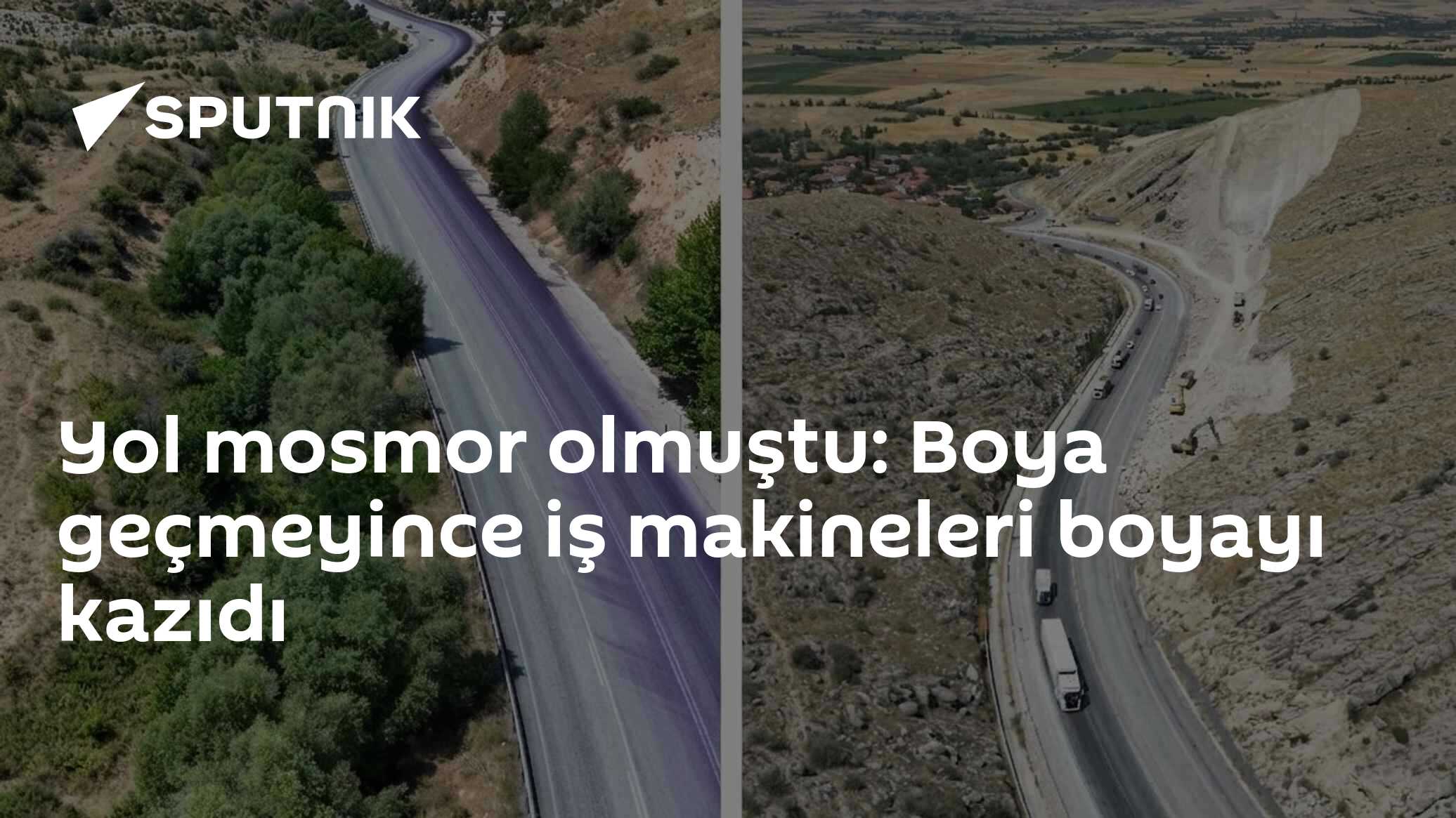 Yol mosmor olmuştu: Boya geçmeyince iş makineleri boyayı kazıdı