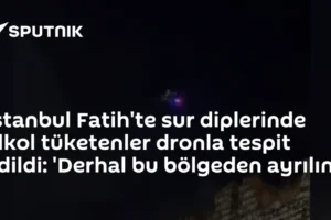 İstanbul Fatih'te sur diplerinde alkol tüketenler dronla tespit edildi: 'Derhal bu bölgeden ayrılın'