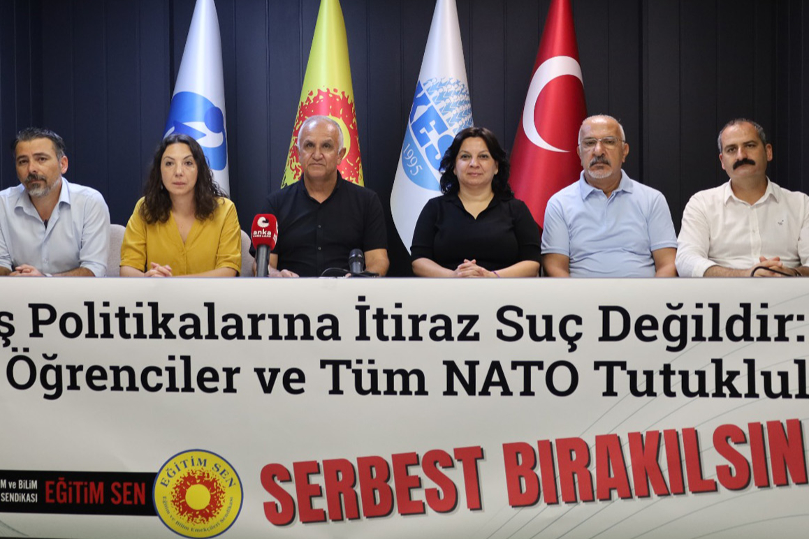 Eğitim Sen'den NATO tutuklamaları açıklaması: "Herkes serbest bırakılsın, adli kontrol tedbirleri kaldırılsın"