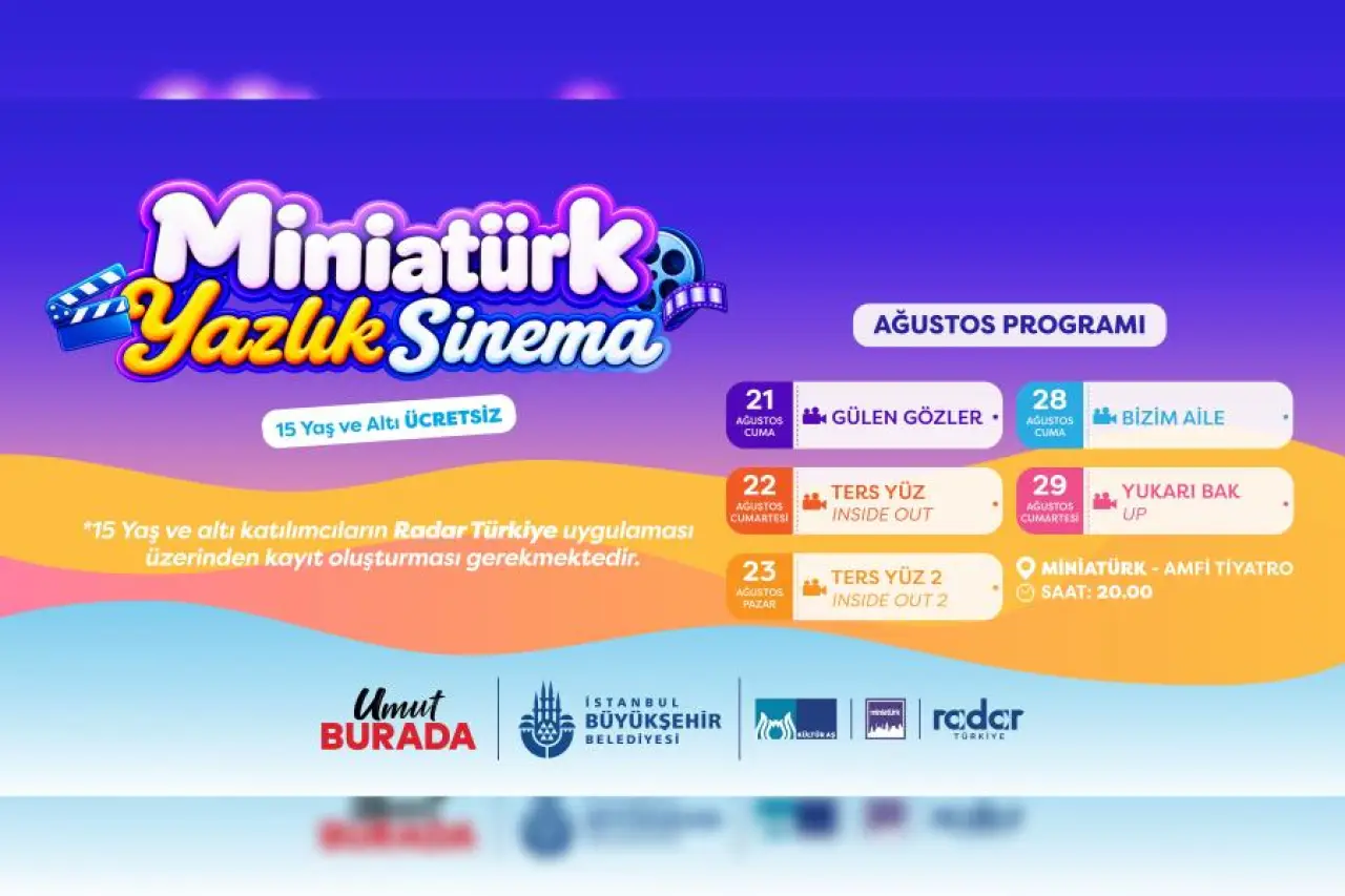 Miniatürk'te açık hava sineması keyfi: Yeşilçam klasikleri ve animasyonlar bir arada