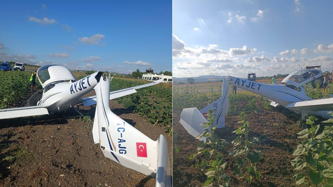 Çatalca'da eğitim uçağı kaza yaptı: Pilot yaralandı
