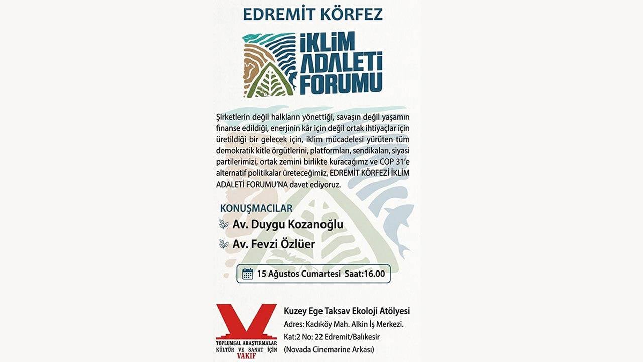 Edremit Körfezi’nde “İklim Adaleti Forumu” düzenlenecek