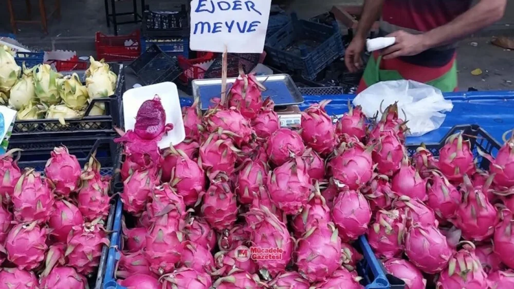 Şekli ve fiyatı ile şaşırtıyor: Ejder meyvesi Diyarbakır tezgâhlarında