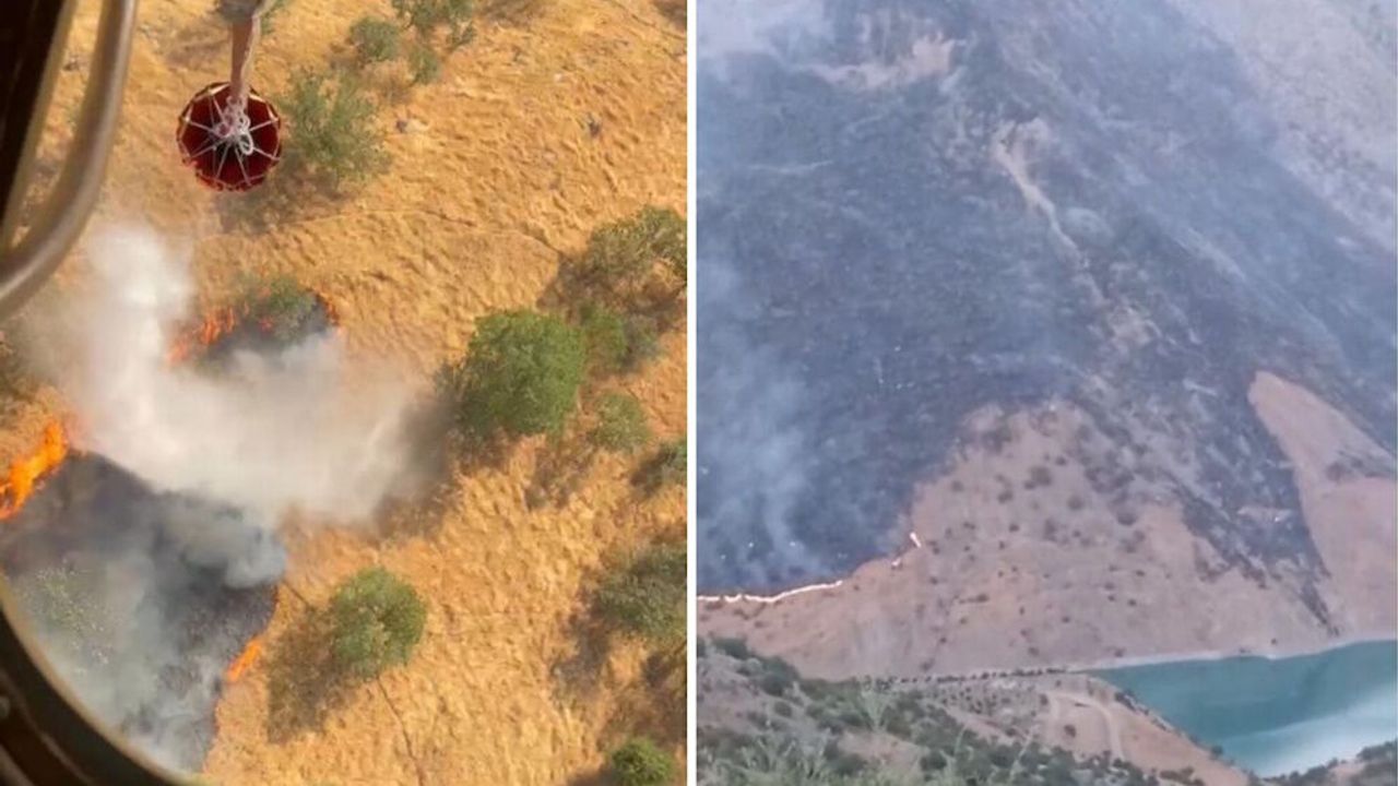 Siirt’te yangın: Diyarbakır’dan helikopter devrede