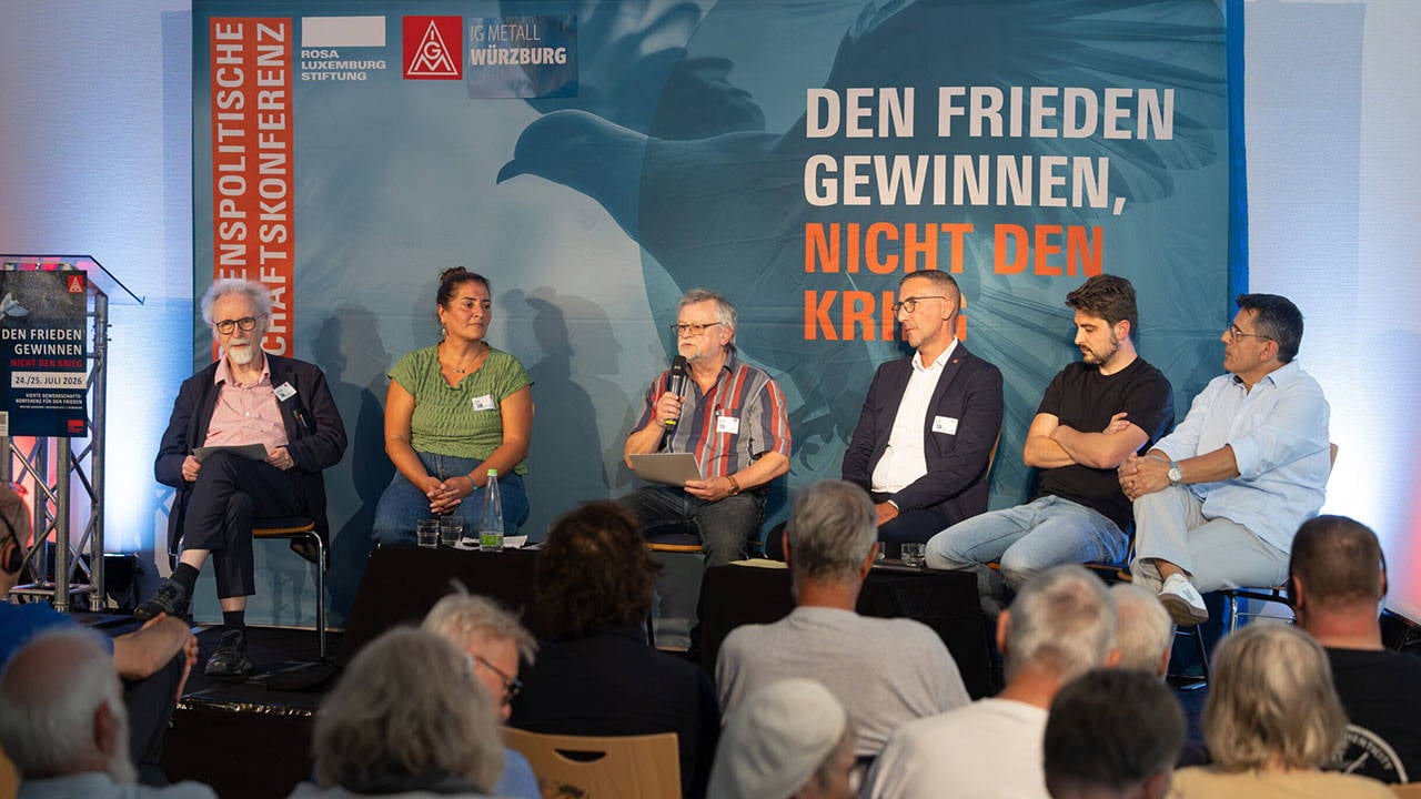 Würzburg'da barış için sendika konferansı: Savaş ekonomisine hayır