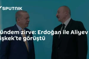 Gündem zirve: Erdoğan ile Aliyev Bişkek'te görüştü
