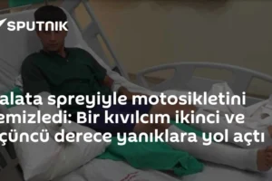Balata spreyiyle motosikletini temizledi: Bir kıvılcım ikinci ve üçüncü derece yanıklara yol açtı