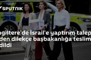 İngiltere'de İsrail'e yaptırım talep eden dilekçe başbakanlığa teslim edildi