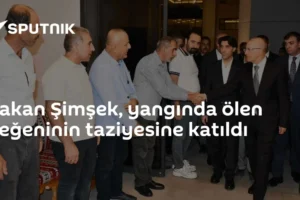 Bakan Şimşek, yangında ölen yeğeninin taziyesine katıldı