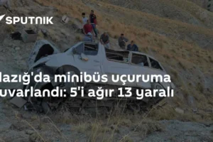 Elazığ'da minibüs uçuruma yuvarlandı: 5'i ağır 13 yaralı