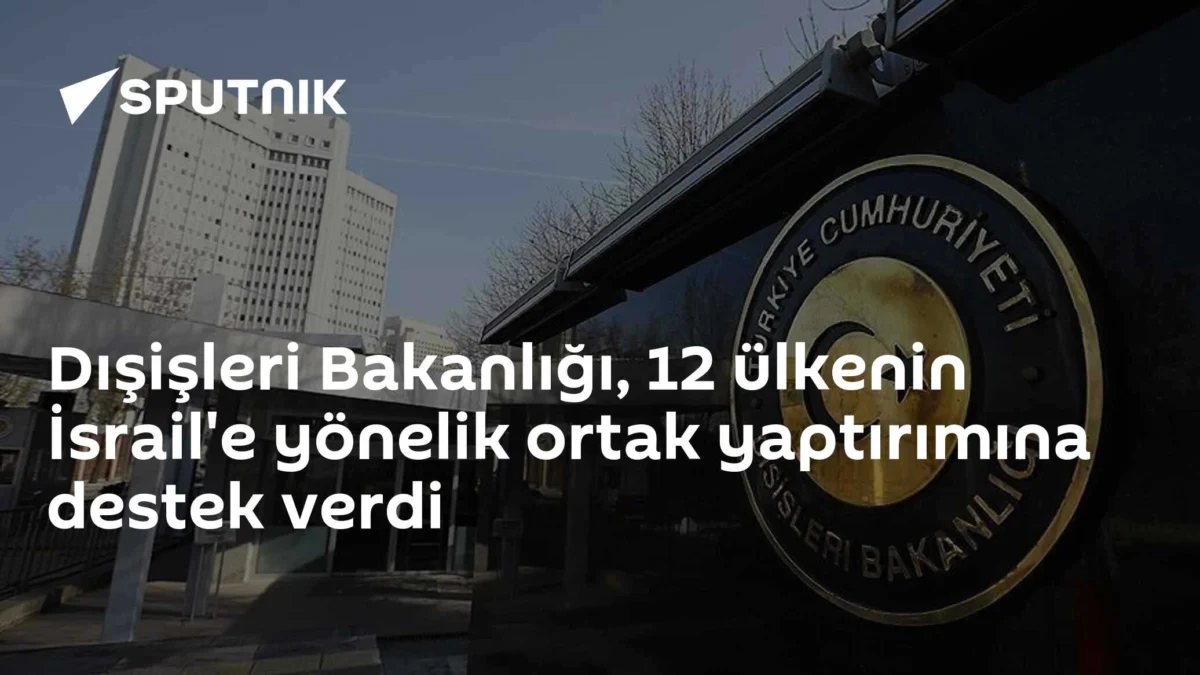 Dışişleri Bakanlığı, 12 ülkenin İsrail'e yönelik ortak yaptırımına destek verdi
