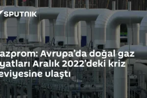 Gazprom: Avrupa’da doğal gaz fiyatları Aralık 2022’deki kriz seviyesine ulaştı