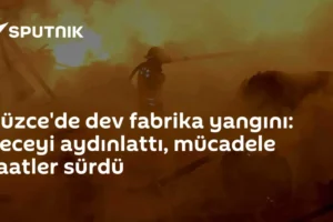 Düzce'de dev fabrika yangını: Geceyi aydınlattı, mücadele saatler sürdü