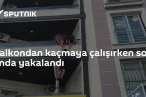 Balkondan kaçmaya çalışırken son anda yakalandı