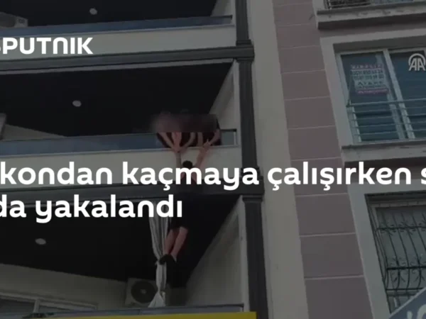 Balkondan kaçmaya çalışırken son anda yakalandı