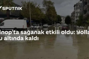 Sinop'ta sağanak etkili oldu: Yollar su altında kaldı
