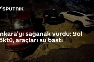 Ankara'ya sağanak vurdu: Yol çöktü, araçları su bastı