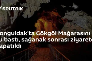 Zonguldak'ta Gökgöl Mağarasını su bastı, sağanak sonrası ziyarete kapatıldı