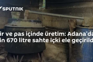 Kir ve pas içinde üretim: Adana'da bin 670 litre sahte içki ele geçirildi