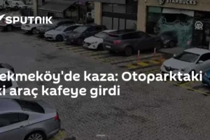 Çekmeköy'de kaza: Otoparktaki iki araç kafeye girdi
