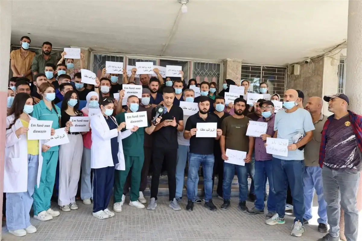 HASEKE- 3 aydır maaş alamayan sağlık çalışanlarından gösteri: Evimizde ekmek kalmadı’