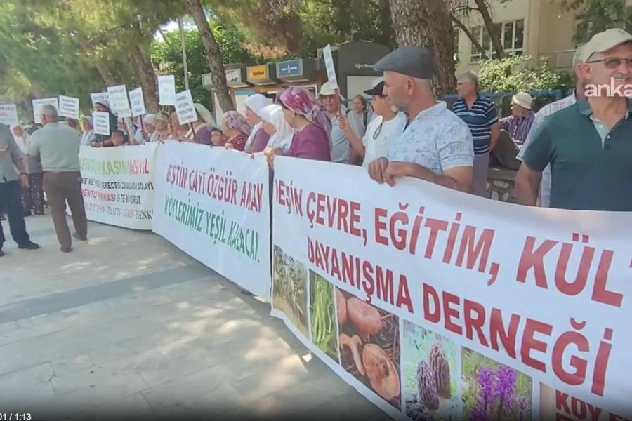 Muğla'da yapımı planlanan çimento fabrikasına karşı İdare Mahkemesi önünde nöbet başlatıldı