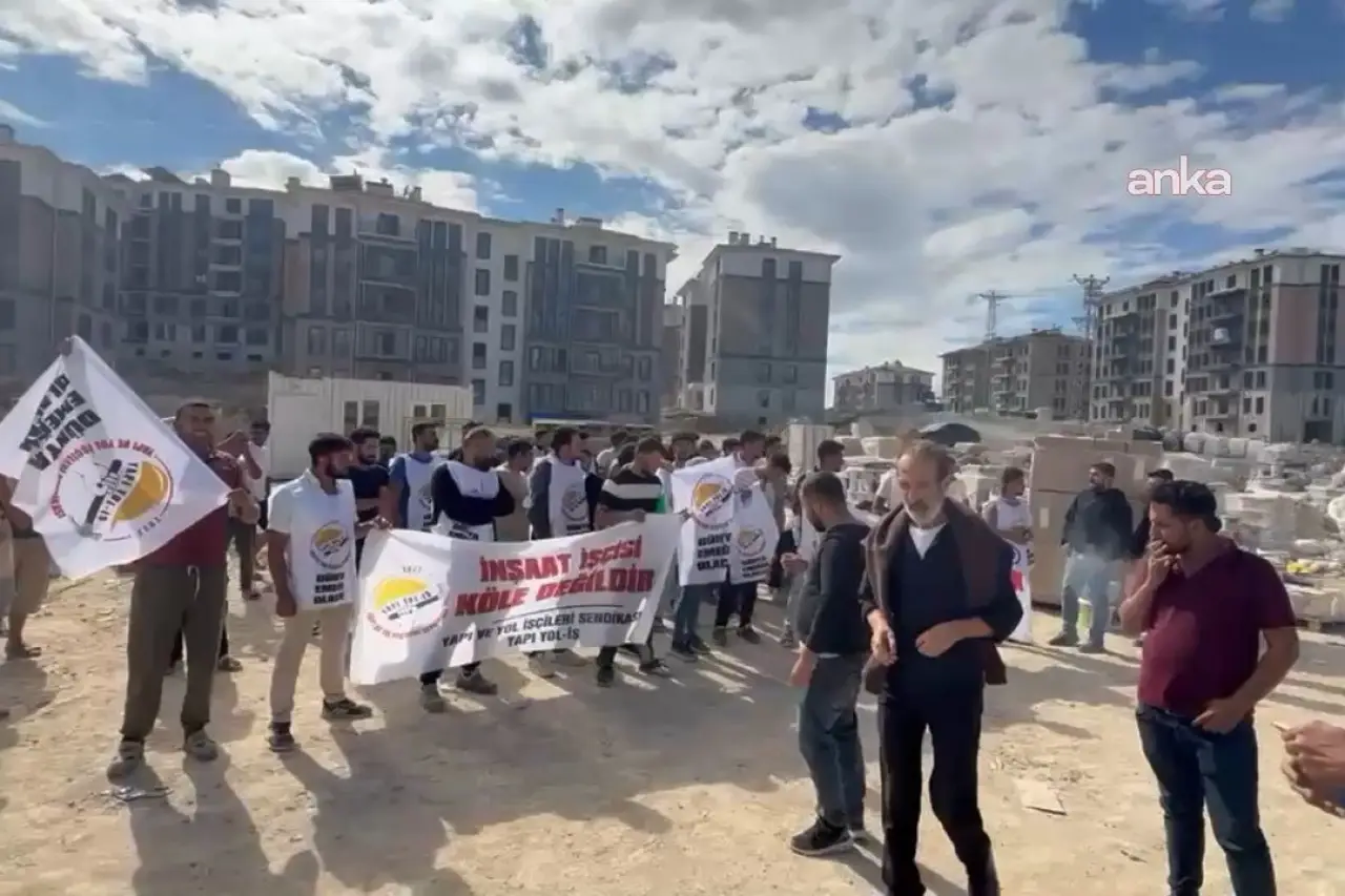 Arnavutköy'de inşaat işçileri eylemde: “Haklarımızı almadan çıkmayacağız”