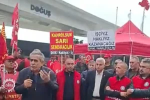 Hödlmayr Lojistik işçilerinden Doğuş önünde eylem