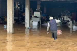 Sakarya Karasu'da dere taştı, ev ve iş yerlerini su bastı