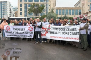 Edirne’de emeklilerden eylem: Bu ülkede gerçekler rakamlarda saklı