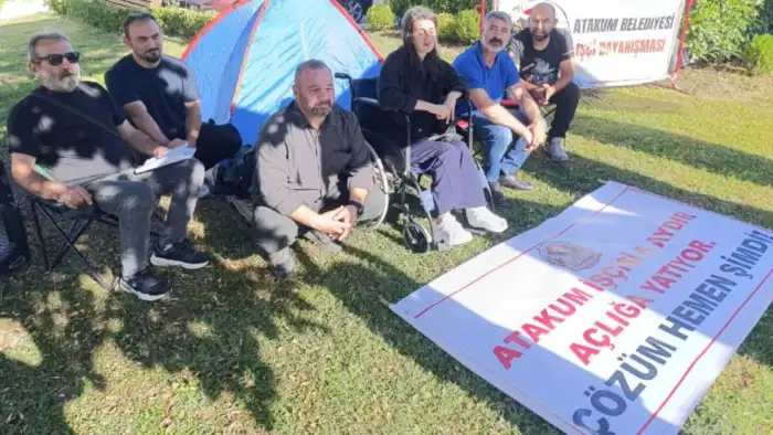 Atakum Belediyesi işçileri açlık grevinde