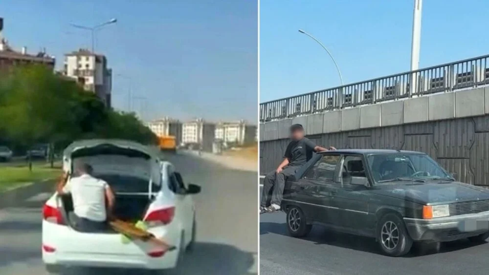 Diyarbakır trafiğinde yürekleri ağza getiren görüntüler!