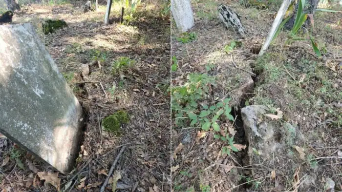 Maden tahribatı mezarlığa kadar ulaştı