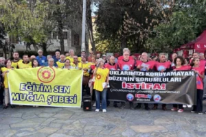 Muğla’da eğitimciler sokakta: Güvenli okul, güvenli gelecek