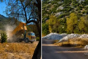 Selimiye’de 800 yıllık kalenin dibine tonlarca moloz döküldü