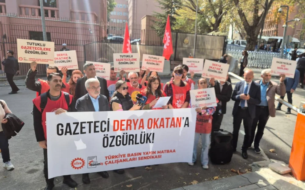 Adalet Bakanlığı önünde gazeteci Derya Okatan için tahliye çağrısı yapıldı