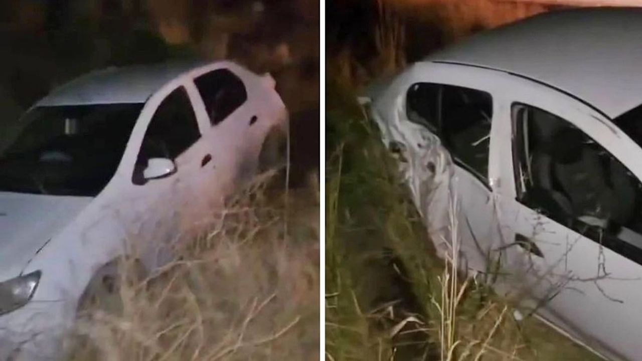 Diyarbakır'da otomobil yoldan çıkarak takla attı